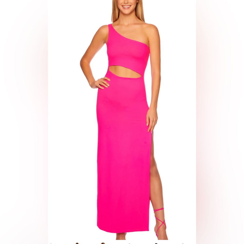 Susana Monaco one arm cut out high slit long dress / Red / Large / NWT